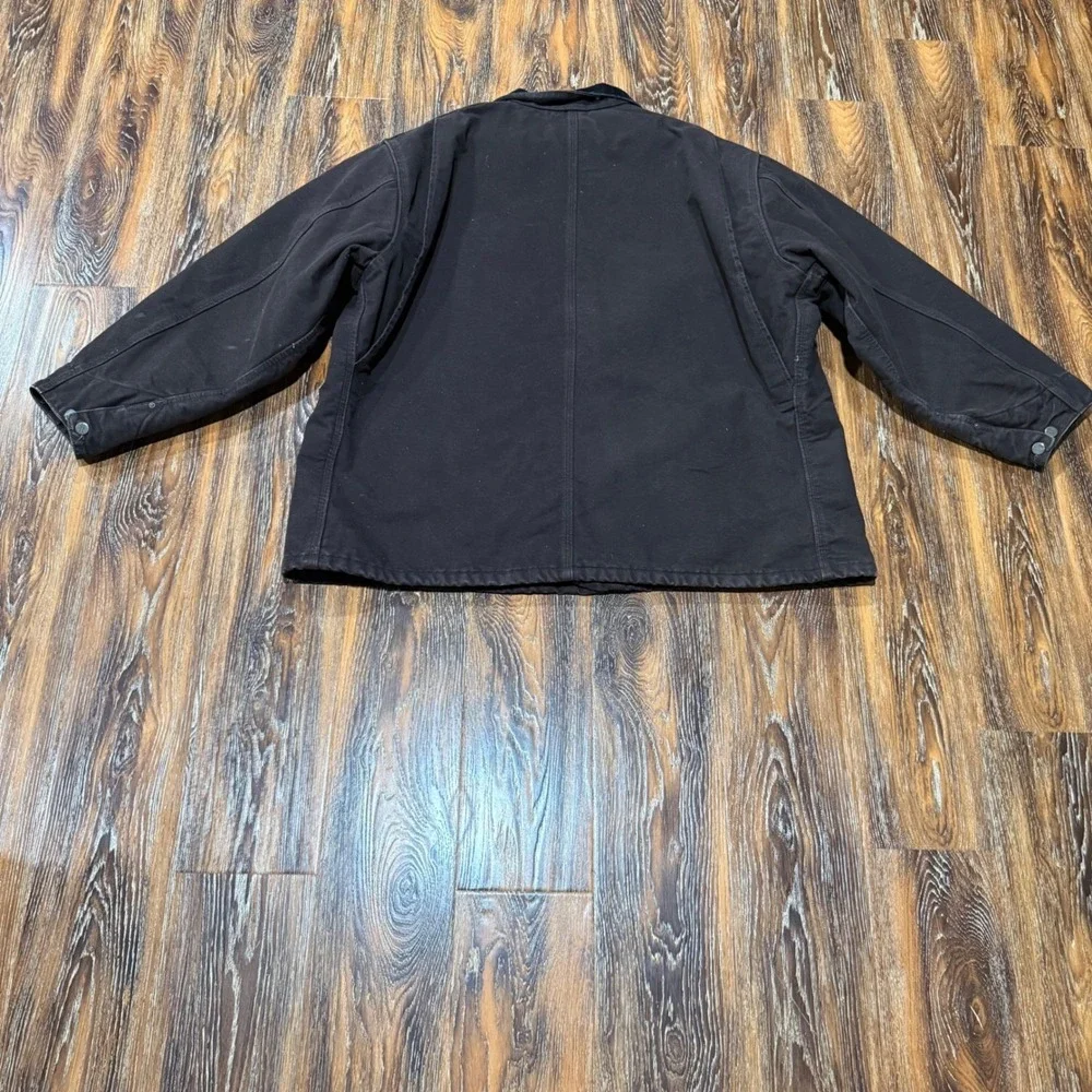 VTG Carhartt Mens 3XL Dark Brown Blanket Duck Canvas Chore Coat Jacket Detroit
